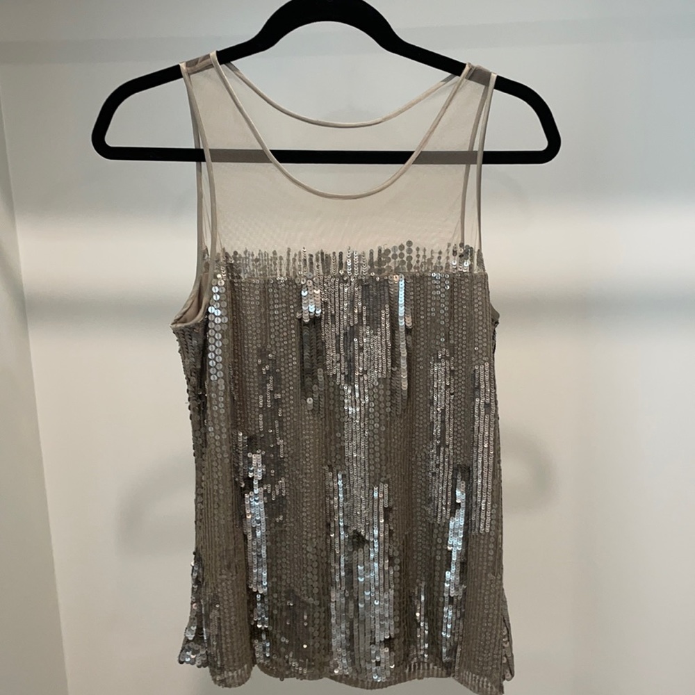 Parker Illusion Neckline Sequin Top